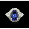 Image 1 : 14KT White Gold 3.50 ctw Tanzanite and Diamond Ring