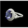 Image 2 : 14KT White Gold 3.50 ctw Tanzanite and Diamond Ring