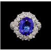 Image 2 : 14KT White Gold 5.17 ctw Tanzanite and Diamond Ring