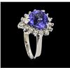 Image 4 : 4.07 ctw Tanzanite and Diamond Ring - 14KT White Gold