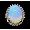 Image 2 : 14.58 ctw Opal and Diamond Ring - 14KT White Gold