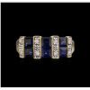 Image 2 : 14KT Yellow Gold 1.67 ctw Blue Sapphire and Diamond Ring