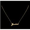 Image 2 : Janine Name Tag Pendant With Chain - 14KT Yellow Gold