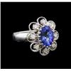 Image 1 : 14KT White Gold 1.73 ctw Tanzanite and Diamond Ring