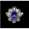 Image 2 : 14KT White Gold 1.73 ctw Tanzanite and Diamond Ring