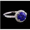 Image 1 : 2.80 ctw Tanzanite and Diamond Ring - 14KT White Gold