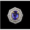 Image 2 : 14KT Two-Tone Gold 2.63 ctw Tanzanite and Diamond Ring