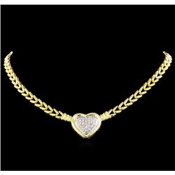 0.81 ctw Diamond Heart Necklace - 14KT Yellow and White Gold