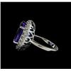 Image 3 : 14.20 ctw Tanzanite and Diamond Ring - 14KT White Gold