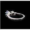 Image 3 : 1.35 ctw Blue Diamond Ring - 14KT White Gold