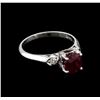 Image 1 : 1.50 ctw Ruby and Diamond Ring - 14KT White Gold