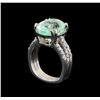 Image 4 : GIA Cert 8.55 ctw Emerald and Diamond Ring - 14KT White Gold