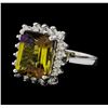 Image 1 : 4.62 ctw Ametrine Quartz and Diamond Ring - 14KT White Gold