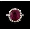 Image 2 : GIA Cert 8.27 ctw Ruby and Diamond Ring - 14KT White Gold