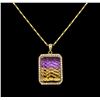 Image 1 : 14KT Yellow Gold 11.21 ctw Ametrine and Diamond Pendant With Chain