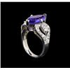 Image 4 : 14KT White Gold 5.37 ctw Tanzanite and Diamond Ring
