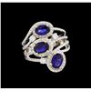 Image 2 : 14KT White Gold 2.64 ctw Sapphire and Diamond Ring
