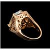 Image 3 : 14KT Rose Gold 7.96 ctw Aquamarine and Diamond Ring