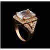 Image 4 : 14KT Rose Gold 7.96 ctw Aquamarine and Diamond Ring