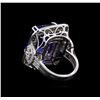 Image 3 : 18KT White Gold GIA Certified 21.75 ctw Tanzanite and Diamond Ring