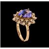 Image 4 : 2.43 ctw Tanzanite and Diamond Ring - 14KT Rose Gold