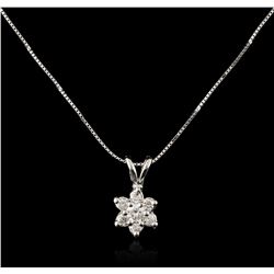 14KT White Gold 0.80 ctw Diamond Pendant With Chain