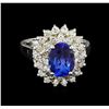 Image 2 : 2.13 ctw Tanzanite and Diamond Ring - 14KT White Gold