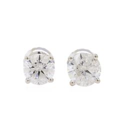 1.20 ctw Diamond Stud Earrings - 14KT White Gold