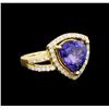 Image 1 : 14KT Yellow Gold 5.03 ctw Tanzanite and Diamond Ring