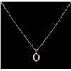 Image 2 : 2.53 ctw Green Tourmaline and Diamond Pendant With Chain - 14KT White Gold