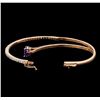 Image 3 : 14KT Rose Gold 3.18 ctw Tanzanite and Diamond Bangle Bracelet