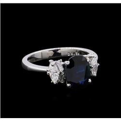 2.30 ctw Sapphire and Diamond Ring - 18KT White Gold