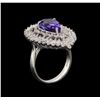 Image 4 : 14KT White Gold 4.96 ctw Tanzanite and Diamond Ring