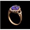 Image 4 : 14KT Rose Gold 4.13 ctw Tanzanite and Diamond Ring