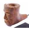 Image 1 : Plains Indian Carved Face Effigy Tobacco Pipe 19th
