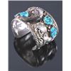 Image 1 : Signed Navajo Sterling Silver Turquoise Claw Cuff