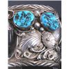 Image 4 : Signed Navajo Sterling Silver Turquoise Claw Cuff