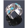 Image 9 : Signed Navajo Sterling Silver Turquoise Claw Cuff