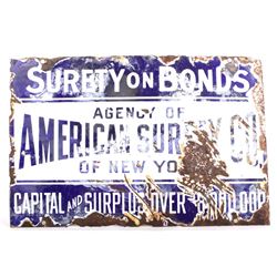 American Surety Company Enamel Sign