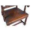 Image 4 : 19th Century Leather Upholstered Carved Chair