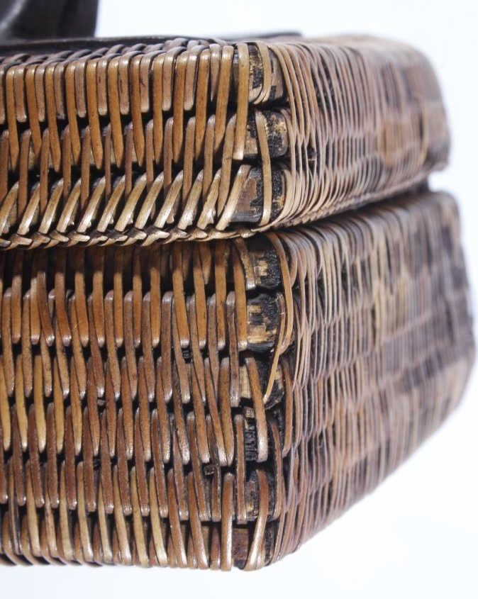 Eskimo Inuit Frog Totem Pine Needle Woven Box