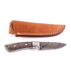 CFK Damascus & Exotic Camel Bone Knife