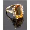 Image 1 : 14K Gold Citrine and Diamond Ring