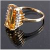 Image 2 : 14K Gold Citrine and Diamond Ring