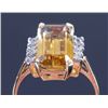 Image 3 : 14K Gold Citrine and Diamond Ring