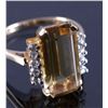 Image 4 : 14K Gold Citrine and Diamond Ring