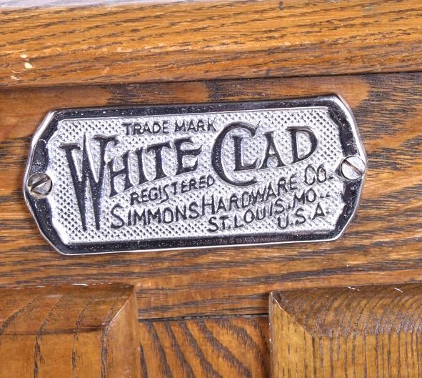 Early White Clad Simmons Hardware Co. Oak Icebox