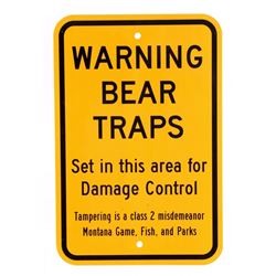 Montana Game Fish & Parks Bear Trap Sign