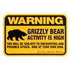 Image 1 : Grizzly Bear Warning Sign from Canada