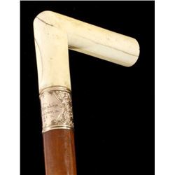 George H. Burham Ivory & Gold Cane Civil War 1860